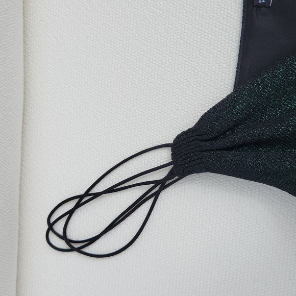 XS Vintage Zara statement Top metallic green - Picture 5 of 5